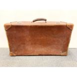 An interesting antique leather suitcase embossed for Nate Salsbury, Buffalo Bill's Wild West London,