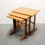 A nest of three 1970's G Plan teak tables, largest 55 x 52 x 40cm.