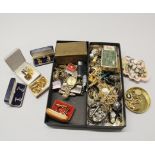Two trays of mixed, mostly gentleman's, jewellery items.