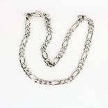A 925 silver figaro chain with panther head clasp, L. 44cm.