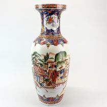 A large Japanese hand-painted porcelain vase, H. 62cm.