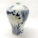 A large Chinese provincial meiping shaped porcelain vase, H. 39cm.