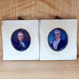A pair of Georgian style reproduction miniatures, 10 x 11cm.