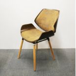 A retro design Makika faux leather and veneered desk chair, H. 82cm.