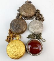 A group of mixed pocket watches.