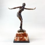 An Art Deco style bronze figure of a dancer after D. M. Chiparus, H. 48cm.