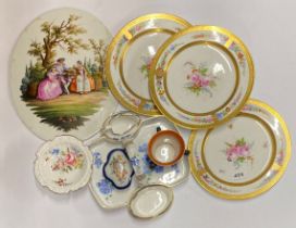 A group of mixed porcelain and china items.