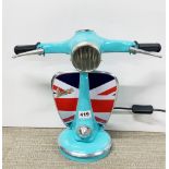 A Vespa scooter style desk lamp, H.