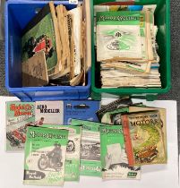 A group of motorcycle magazines and other ephemera.