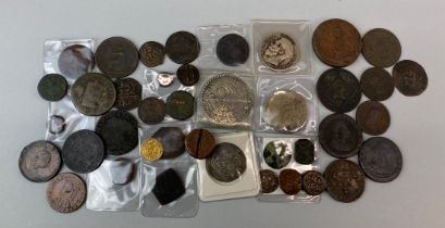 A box of mixed early coins including antiquities.