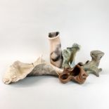 Five Studio Pottery items by Barbara Quilliam, widest 39cm. ( Prov. Barbara Quilliam estate)