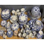 An extensive quantity of mixed blue and white china including Minton.