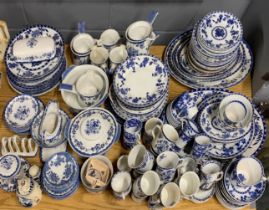 An extensive quantity of mixed blue and white china including Minton.