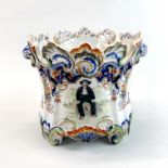 A Chatel-Guyon French faience planter, H. 20cm. A/F .