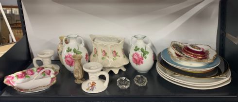 A group of mixed porcelain and other items.
