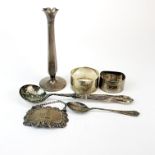 A group of hallmarked silver items.