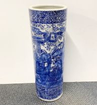 An antique Chinese porcelain umbrella stand, H. 60cm. A/F.
