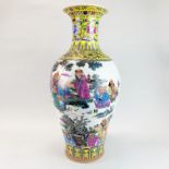 A large Chinese porcelain vase decorated with a group of arhat, H. 63cm.