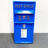 A reproduction painted metal post box, H. 64cm.