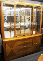 An Art Deco style, heavy quality Wyndham glass display cabinet, 200 x 158 x 45cm.