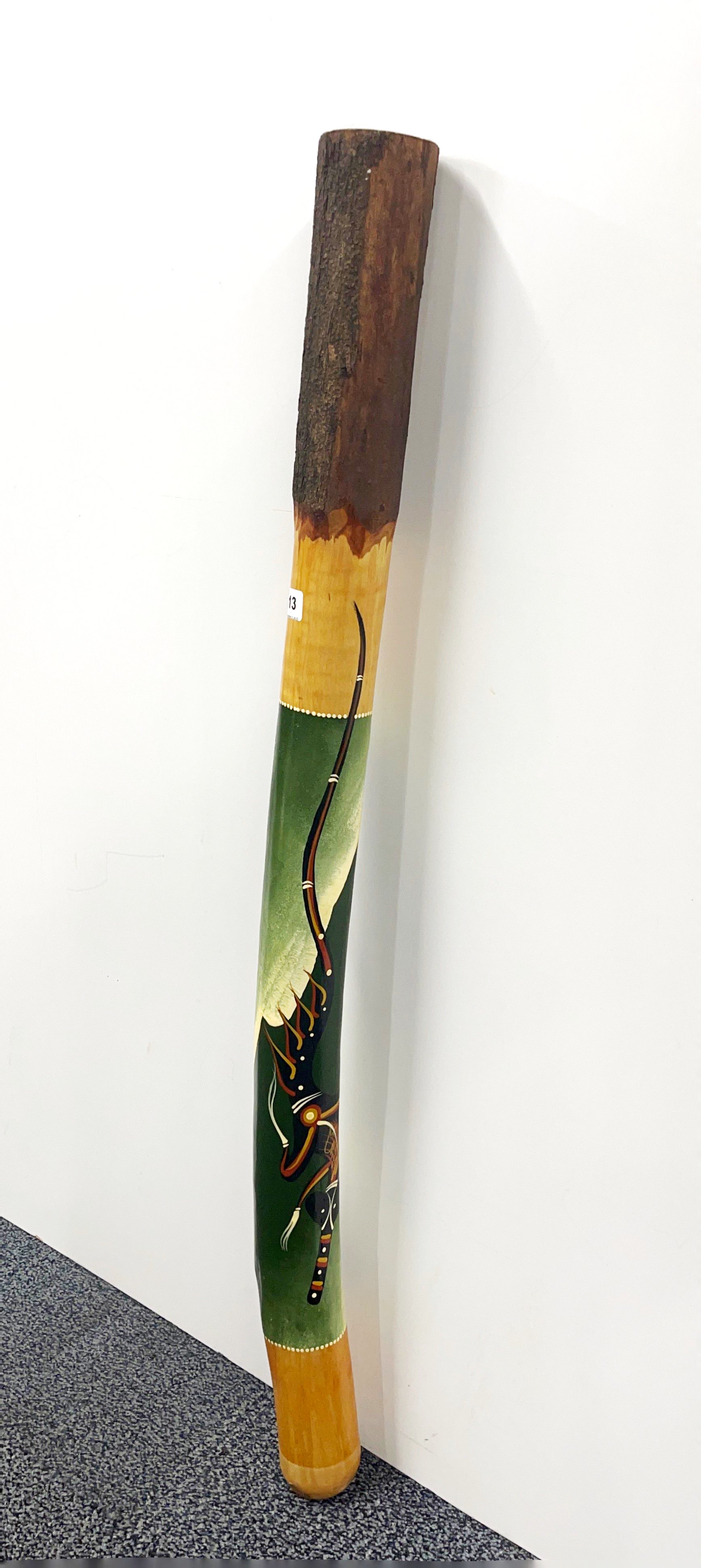 A hand painted aboriginal didgeridoo. - Image 2 of 3