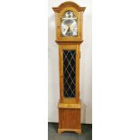 An FHS movement, oak cased granddaughter clock, H. 150cm.