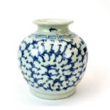 An early 20th century provincial porcelain jar hand painted with the character for double happiness.