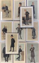 A collection of 11 framed Vanity Fair and Statesmen original Spy prints, 26 x 38cm.