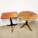 An oak folding side table together with a mahogany folding side table, circular table H. 67cm Dia.