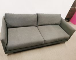 A Habitat three seater settee with chrome legs, L. 190cm H. 65cm.