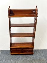 Mahogany display stand with four drawers, W. 52cm, H. 108cm.