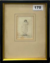 A small pencil signed engraving Mr. April, Auerbach/ Levy William, frame size 18 x 22cm.