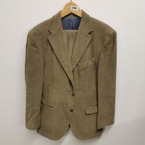 A gents Racing Green corduroy two piece suit, Waist 32cm, shoulder W. 50cm.