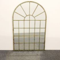 A metal framed garden mirror, 77 x 48cm.