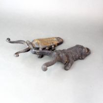 Two cast iron Beetle boot jacks, L. 24cm.