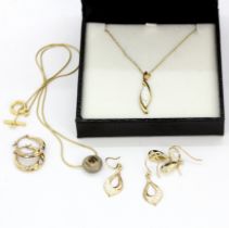 A group of 925 and 9ct bonded gold and other jewellery.