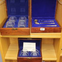 Three boxed sets of Camel cigarette, 75th anniversary commemorative items.