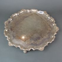 A heavy Mappin and Webb hallmarked silver salver.