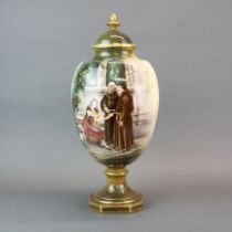 A large Royal Bonn, hand painted porcelain jar and cover, signed W Gerhart, H. 51cm.