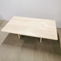 A very heavy solid marble coffee table, 120 x 70 x 40cm. (In two parts)