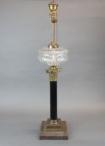 A large classical column table lamp, H. 82cm.