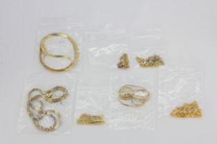 A quantity of 925 silver gilt chains.