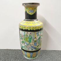 A mid-20th century Chinese hand enamelled porcelain vase, H. 42cm.