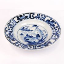 A Chinese provincial porcelain bowl, dia. 22cm. Previous owners notation to base as part of a pair.