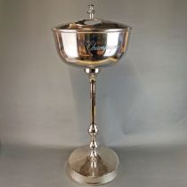 A champagne advertising metal four bottled ice stand, dia. 36cm, H. 85cm.