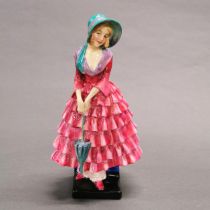 A c.1920's Royal Doulton figure 'Priscilla' HN1340 with handwritten signature 'Potted by Doulton &