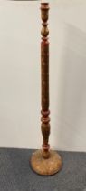 A hand painted wooden lamp stand, H. 120cm.