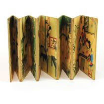 A Chinese folding book with erotic decoration, 12 x 18 x 3cm.