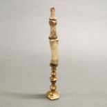 “Thumbs up” Genuine Human Thumb Bones on brass plinth, the genuine bones of a human thumb from a