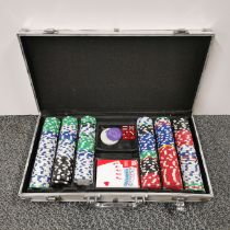 A case of gambling chips.